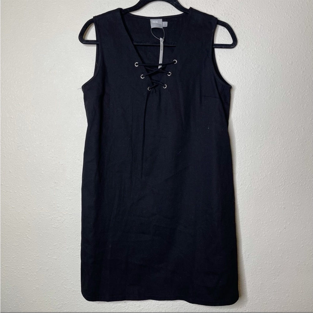 NWT ASOS Black Sleeveless Lace Up Mini Dress